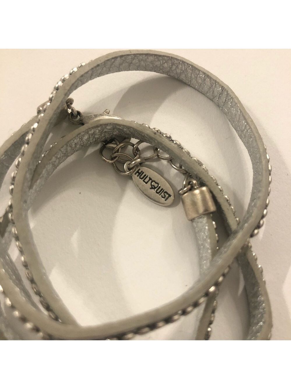 Hultquist leather/silver wraparound bracelet - Picture 4 of 9